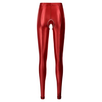 Womens Pants Workout Pantyhose Skinny Trousers Crotchless Nightwear Tights Oil